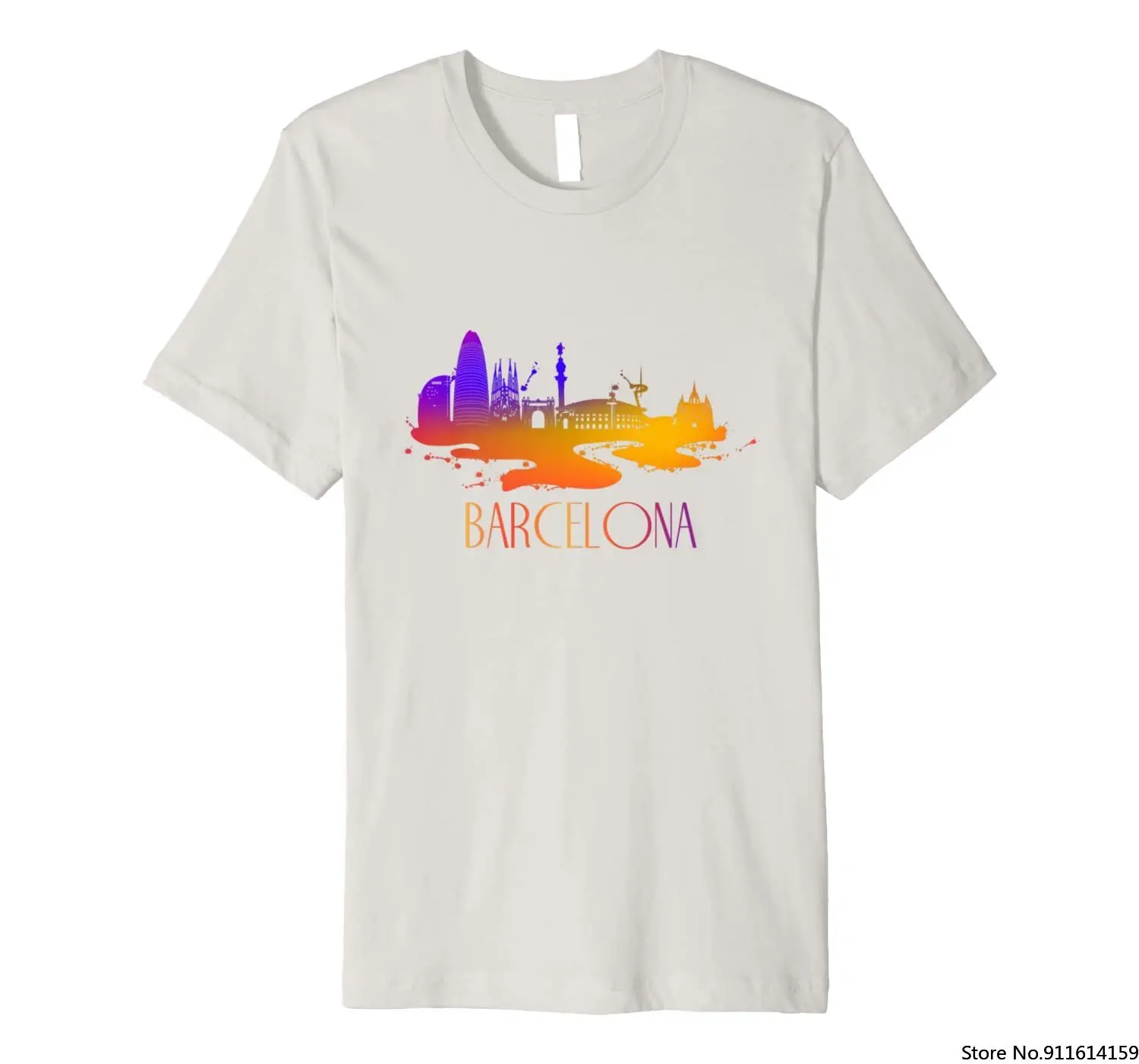 Красивая футболка с изображением города Барселоны | Мужская одежда