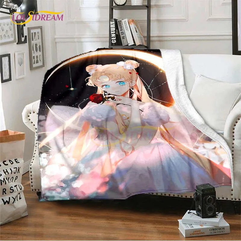 Sailor Moon Blanket Cover Anime Blankets for Beds Ultra-Soft Carpet Warm Bed Sheet Bedspread Bedding Queen Size Girls Room Decor