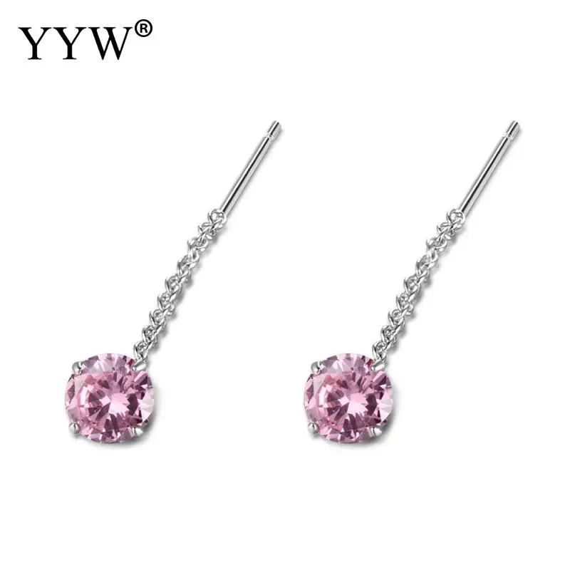 Luxury 925 Sterling Silver Thread Through Women Drop Earrings European Style Ladies Exquisite Hanging Dangle Brinco | Украшения и