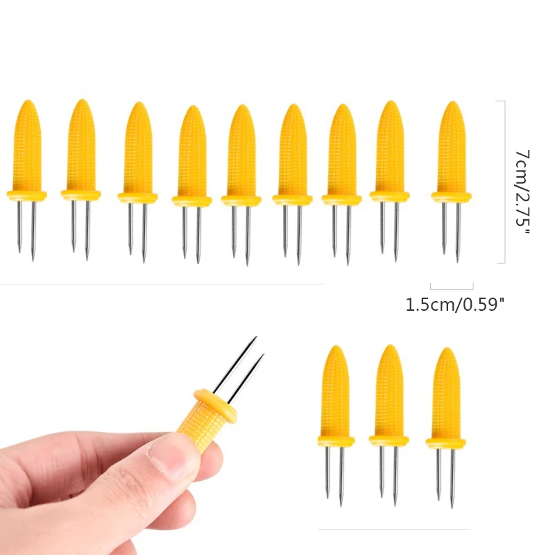 12 шт. огромный Набор держателей для мяса из нержавеющей стали|corn holder|bbq corncorn fork |