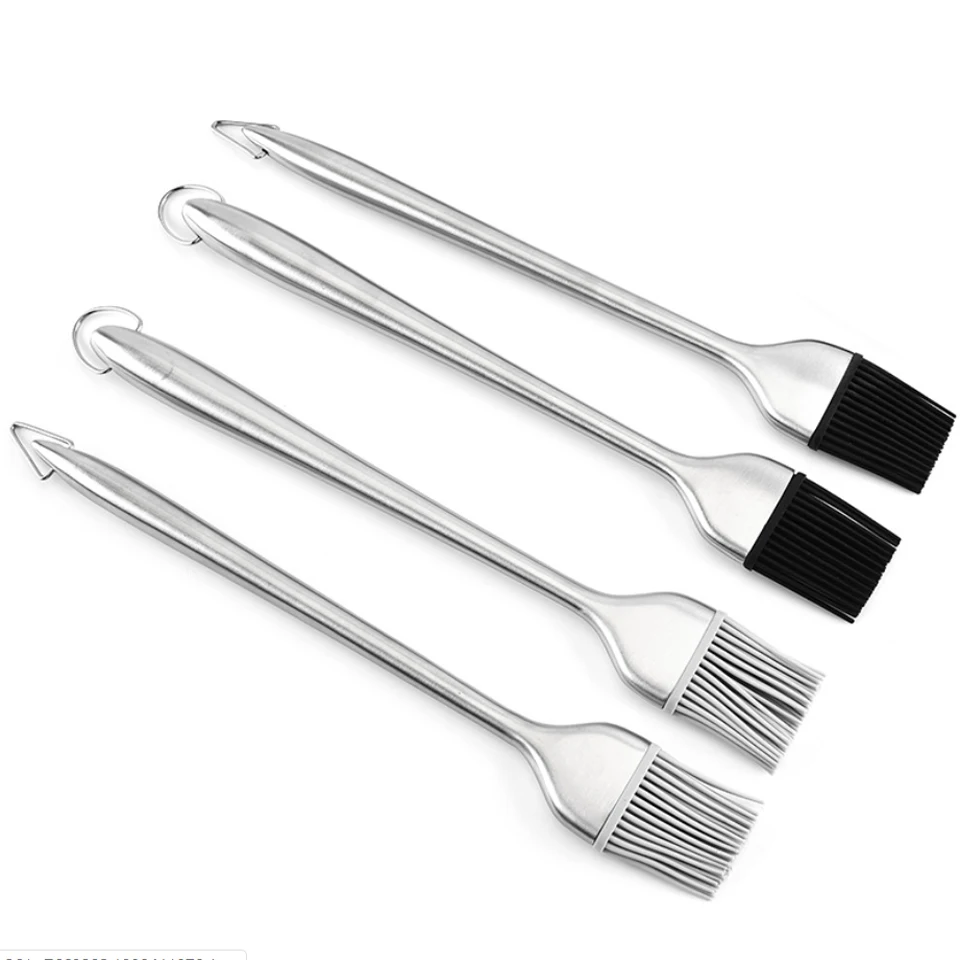 Щетка для барбекю с ажурной ручкой из нержавеющей стали креативная щетка и масла