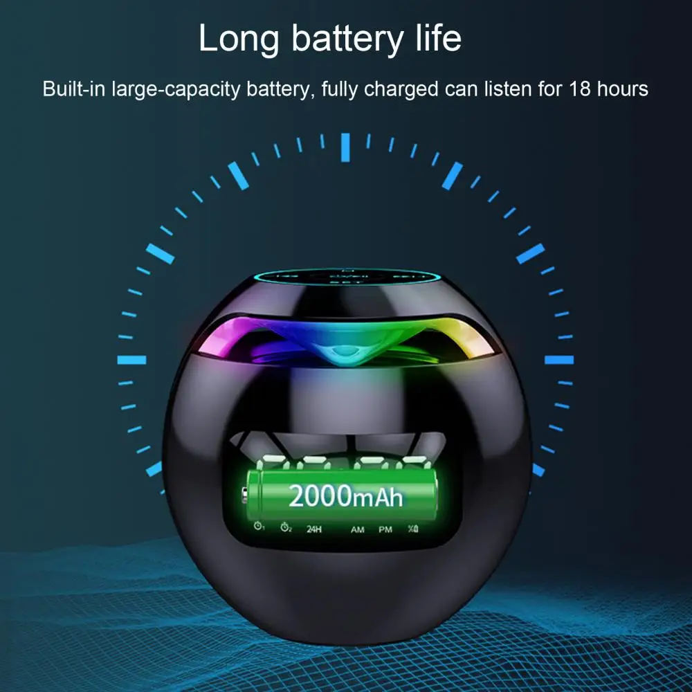 

Cool Colorful Lights Portable Mini Wireless Bluetooth 5.0 Speaker Bass Loudspeaker USB FM Music Player 2000mAh Battery