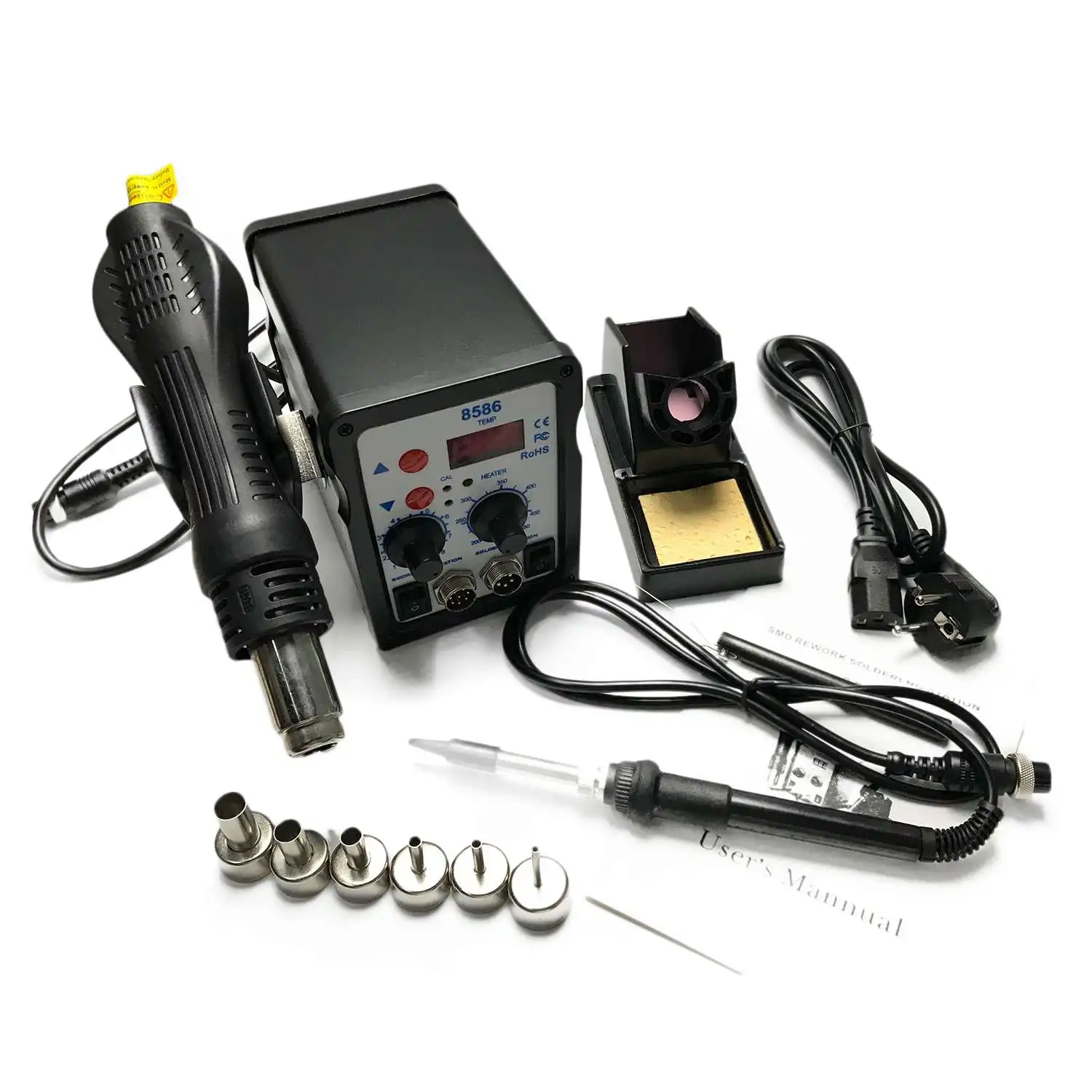 ЕС вилка 8586 SMD BGA паяльная станция горячий воздух нагнетатель тепла