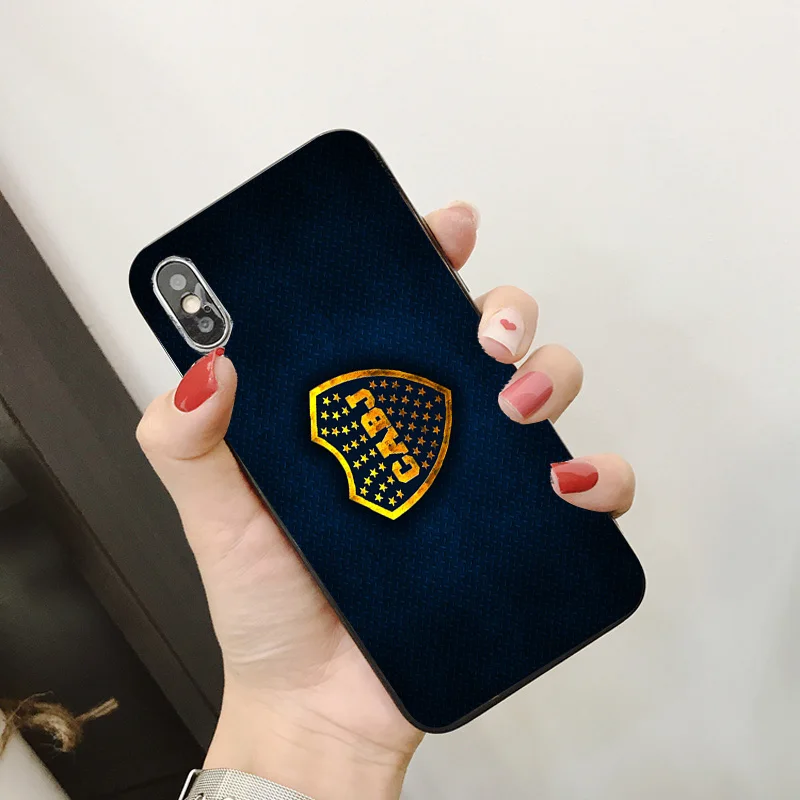 Чехол для телефона FC Boca Juniors iPhone XR 11 Pro XS Max X 5 5S черный DIY мягкий чехол Abila iphone SE 7 8 6 6S