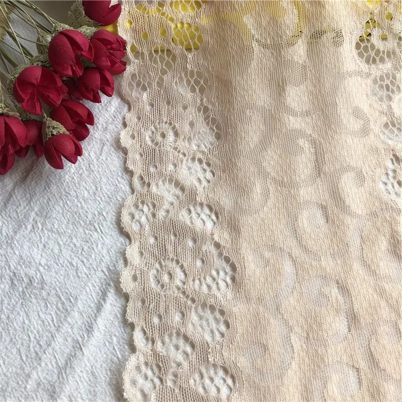 18 см светло-желтая эластичная Цветочная кружевная лента с узором материалы для