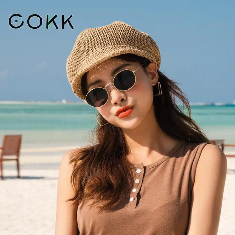 

Octagonal Beret Women Sun Hat Painter Hat Outdoor Travel Beach Hat Light Breathable Women Summer Sun Visor Femme Retro Fashion