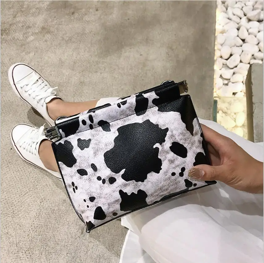 

Cow Pattern Clip Women Handbags Designer Brand Lady Crossbody Bags Fashion Luxury PU Female Shoulder Messenger Bag Small Purses