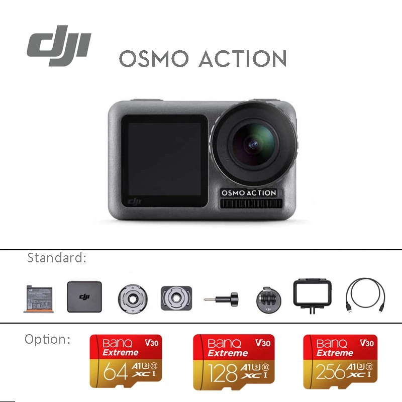 DJI Osmo Экшн-камера для занятий спортом, двойные экраны и RockSteady стабилизации Водонепроницаемый 8xSlow движения бренд в
