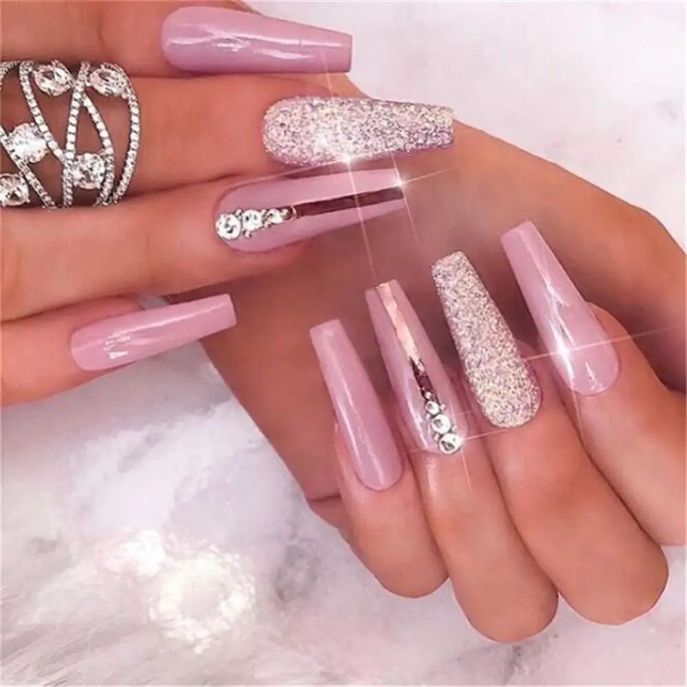 

120pcs False Nails Ballerina Coffin Flat Shape Acrylic Fake Nails Art Tips Natural Clear Full Cover Manicure Beauty Tools
