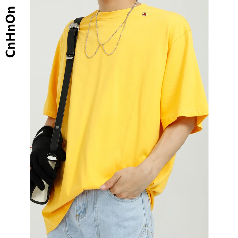

Summer new product Korean style loose solid color trend T-shirt men's short-sleeved top M1-BE-666223