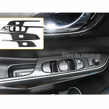 ABS углеродного волокна двери окна стекло Лифт панель управления Крышка отделка автомобиля Стайлинг 4 шт. для Nissan Navara NP300
