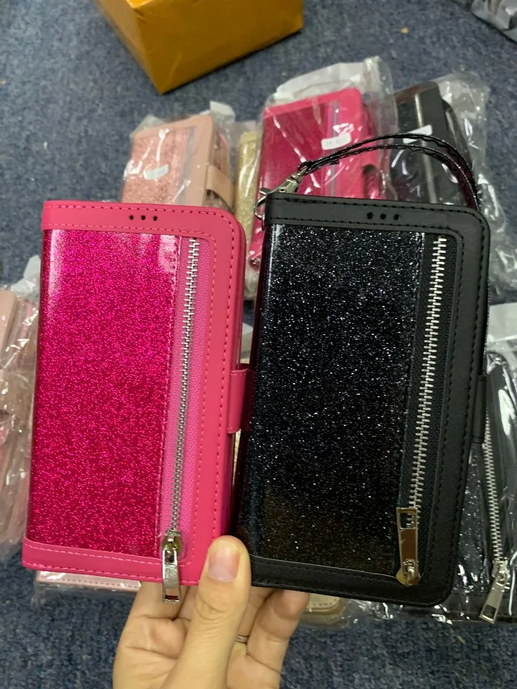 Откидная крышка для Galaxy S10e S10 S9 Plus Note 10 Plsu 8 9 кожаный кошелек с блестками магнитные Чехлы для книг для Iphone 11 Pro Max XR XS MAX