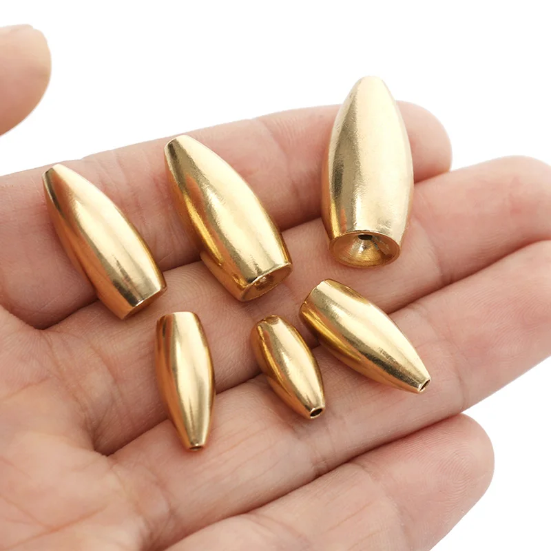 Лидер продаж свинцовые грузила в форме пули 3 шт. 5/5/7/10/14/21 г медные для рыбалки