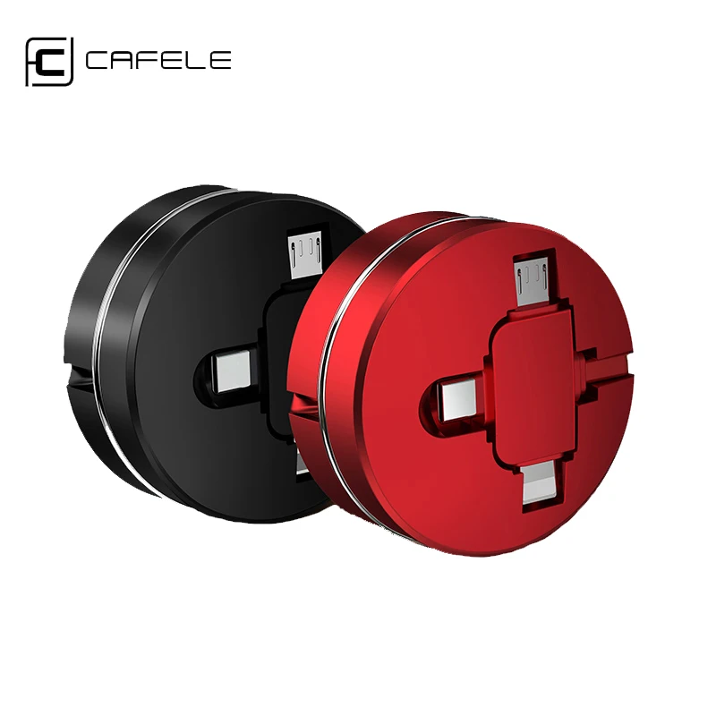 Cafele Выдвижной USB Micro кабель для iPhone type c зарядный портативный 3 в 1 зарядки