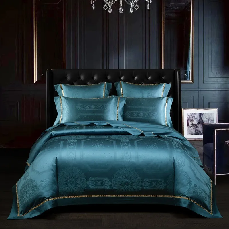 

1200TC Egyptian Cotton Premium Luxury Bedding Set Soft Silky 4/6Pcs Grey King Queen size Duvet cover Bed Sheet set Pillowcases