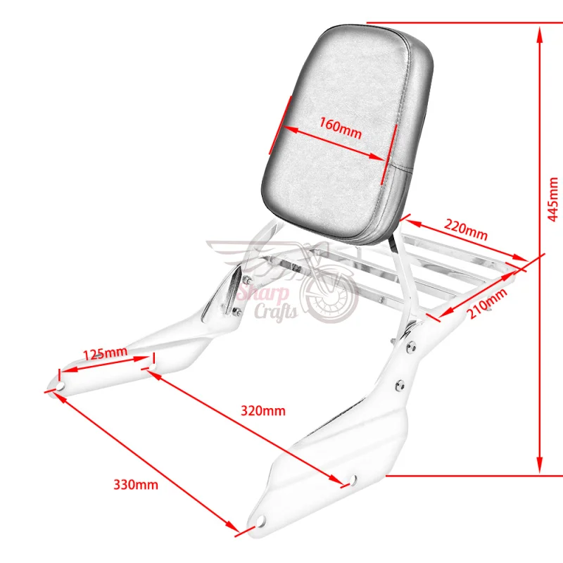 Багажная стойка для спинки мотоцикла Honda Magna VF 250 1995 2007 750 1994 2003|Накладки и