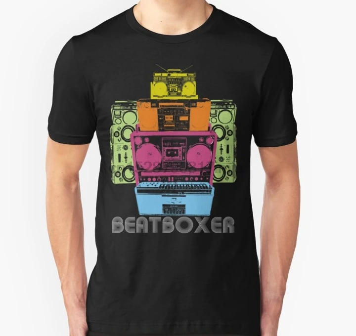 Мужская футболка 80 Beatbox робот унисекс wo тройники топ | одежда