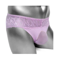 sexy lace brief panties with penis pouch see through back men bulge pouch underwear slim gay male sexy lingerie panites