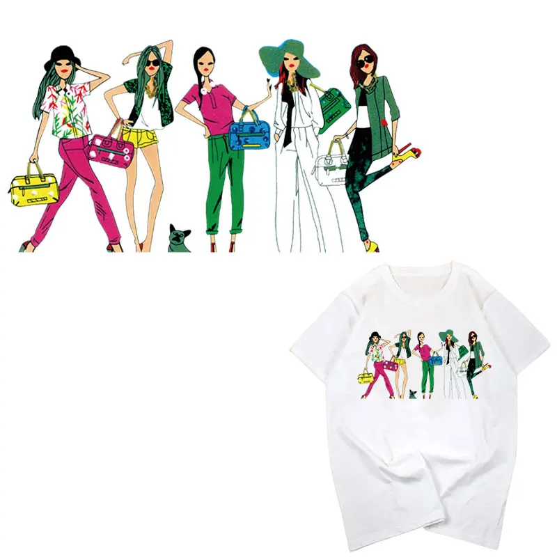 

fashion shopping ladies iron on patches for girls clothes cool iron stickers diy transfert thermocollants t-shirt parches ropa