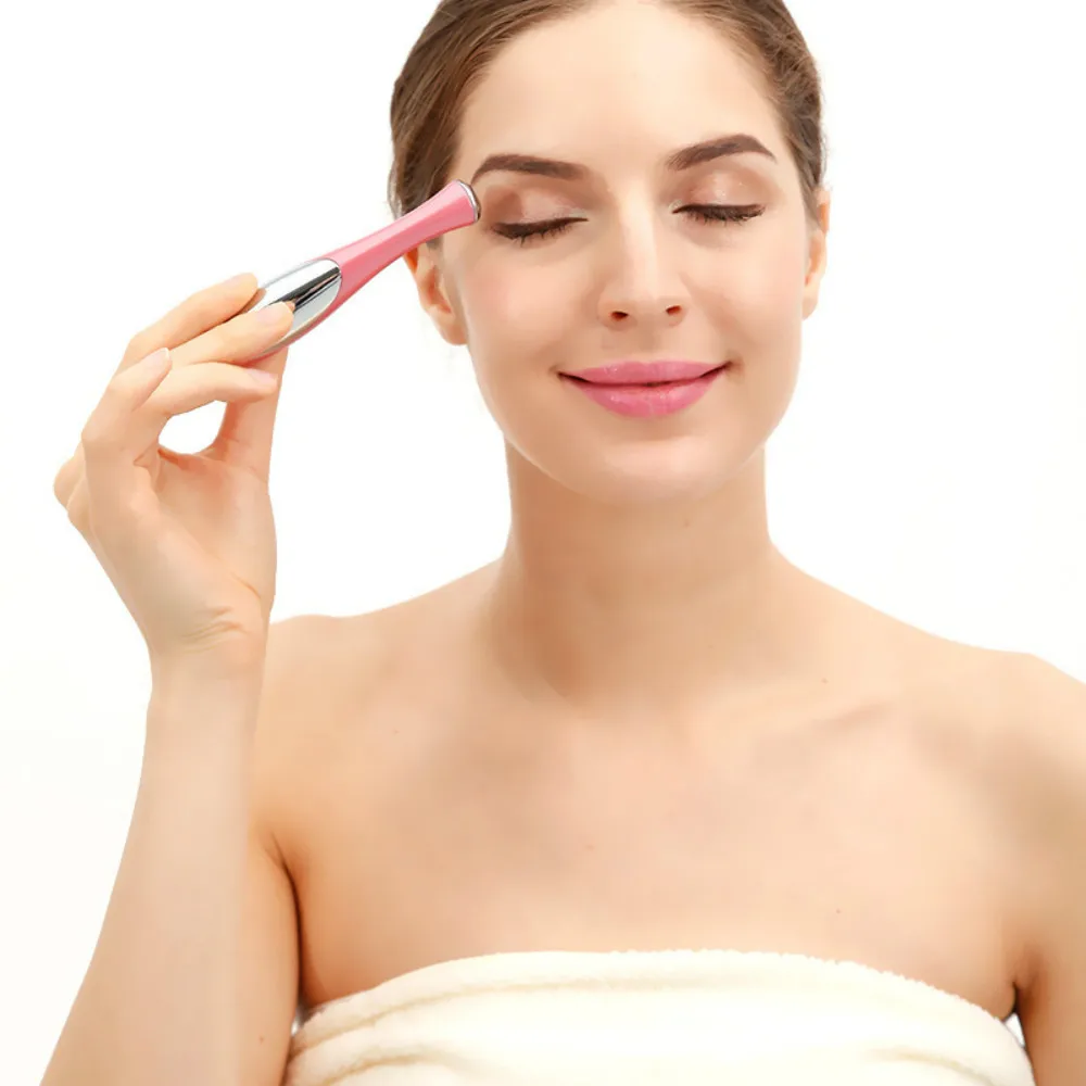 

1pc Mini Portable Electric Eye Massage Pen Device Dark Circle Facials Vibration Thin Face Magic Stick Anti Bag Pouch & Wrinkle