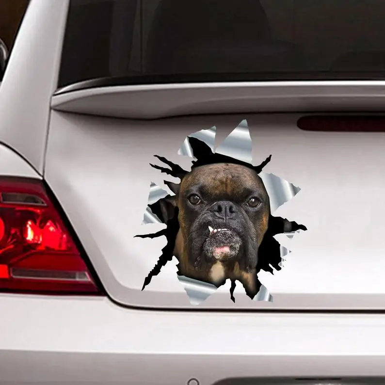 

Brindle boxer car decal, 3d decal, funny sticker, brindle boxer sticker