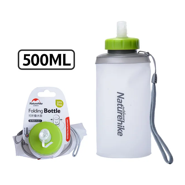 Naturehike 500 мл 750 мл Спортивная Складная мягкая фляжка мешок для воды бутылка для воды чашка чайник гидратация пакет мочевого пузыря сумка для воды - Цвет: 500ml White