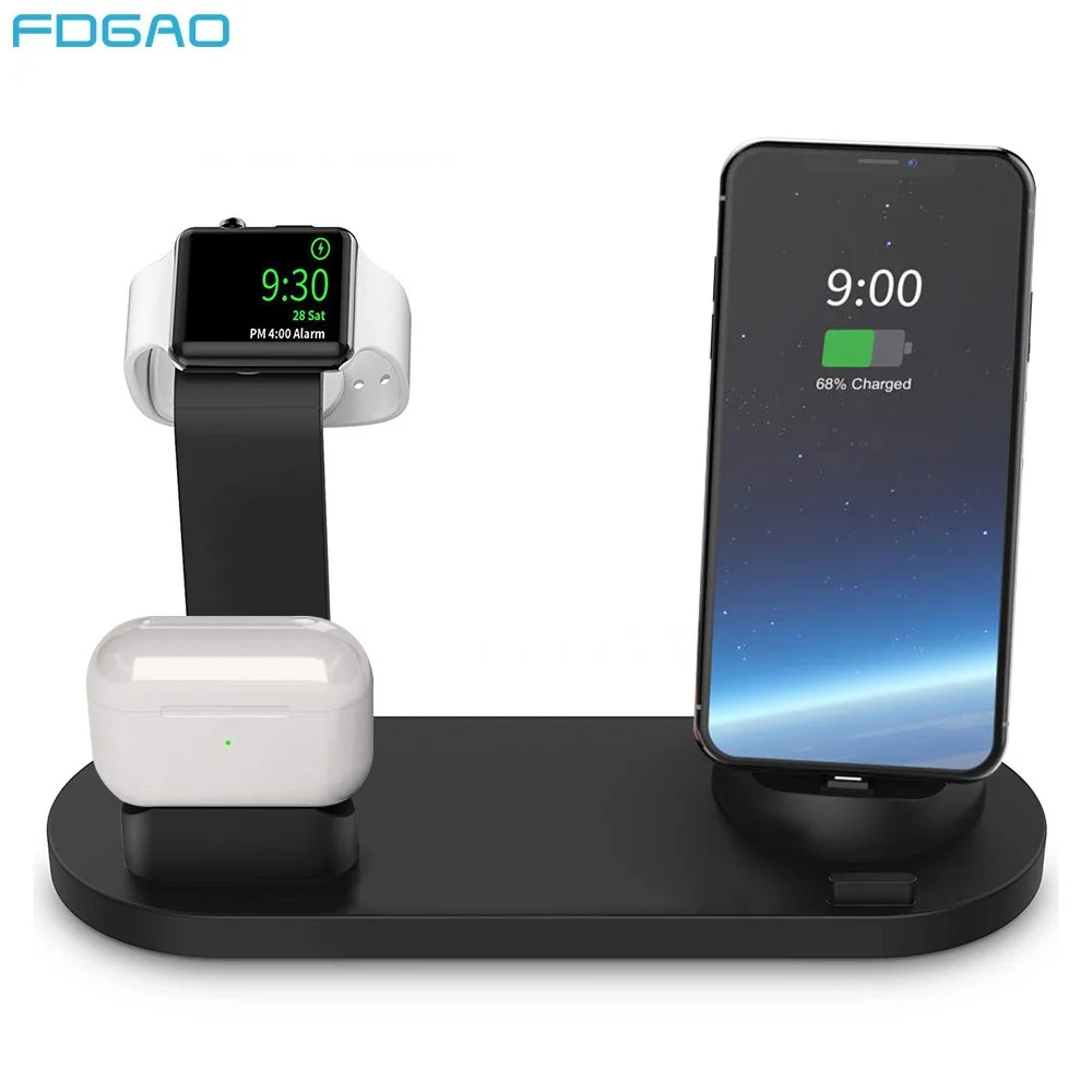 Зарядная Станция 3 в 1 подставка Type-C для iPhone 11 pro X XR XS Max 8 7 6S Plus SE Apple Watch Airpods |