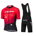 Мужской велосипедный Топ MMR с коротким рукавом, одежда для велоспорта на заказ, гелевые подкладки 9D, черныечерные шорты-комбинезоны, 2021