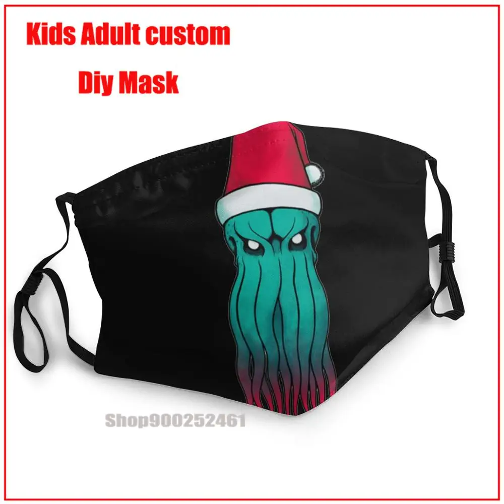 

Cosmic Santa Cthulhu DIY mascarilla harry mask washable reusable face mask kids mascarillas de tela lavables con filtro