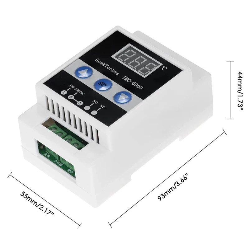 TMC-6000 Guide Rail Thermoregulator Digital Temperature Controller Thermostat Refrigeration Heating Temperature-A |