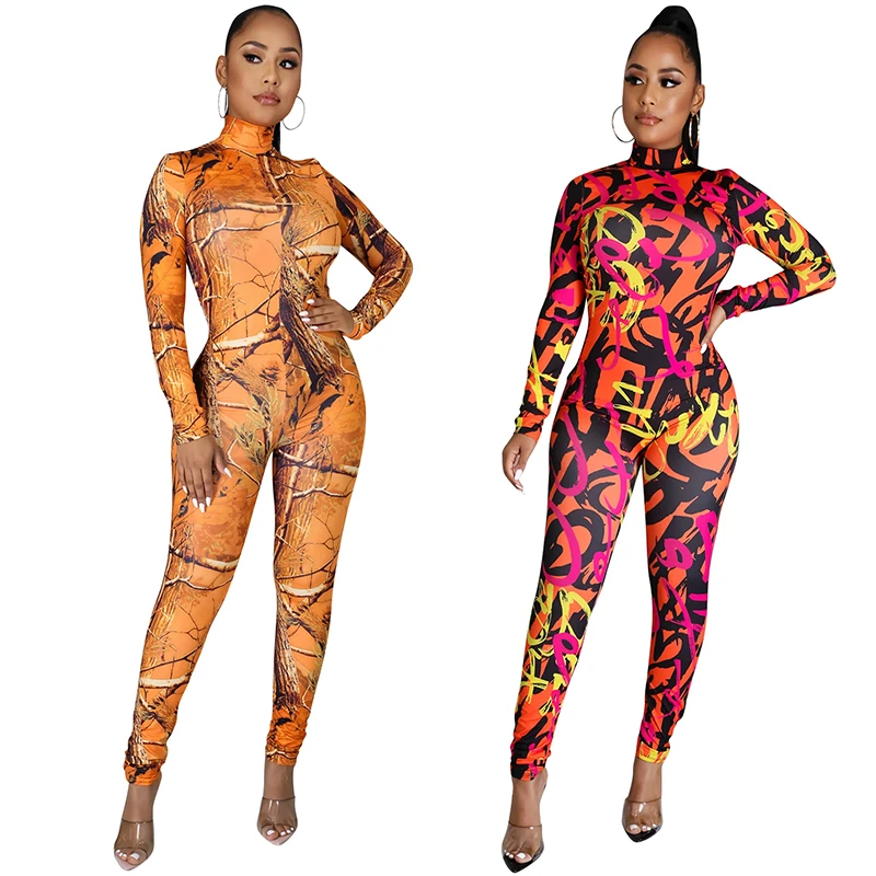 Женский винтажный сетчатый комбинезон с принтом в виде татуировок летний