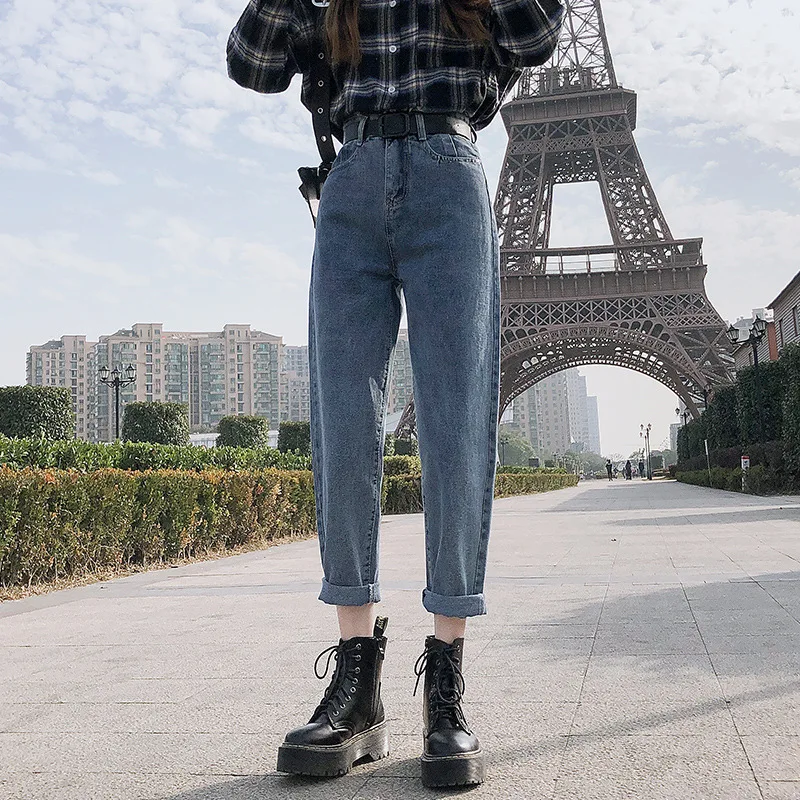

CGC 2021 Vintage High Waist Jeans Woman Fashion Straight Baggy Denim Pants Female Wide Leg Trousers Women Jeans Streetwear
