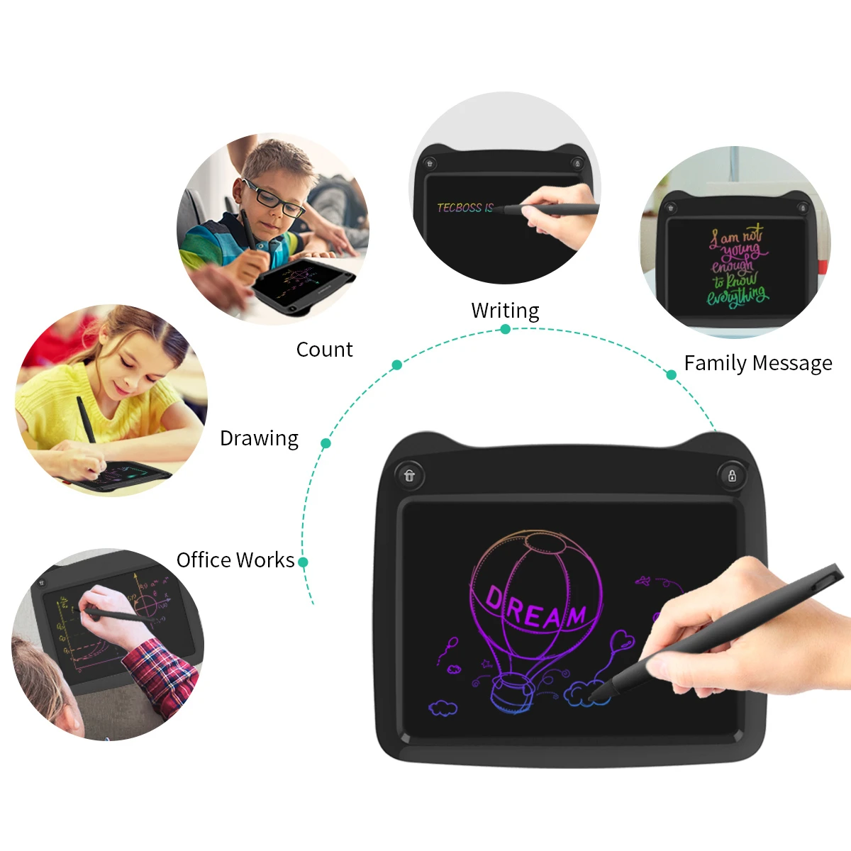 9 дюймовый ЖК планшет для письма рисования экологически чистый и умный бизнес