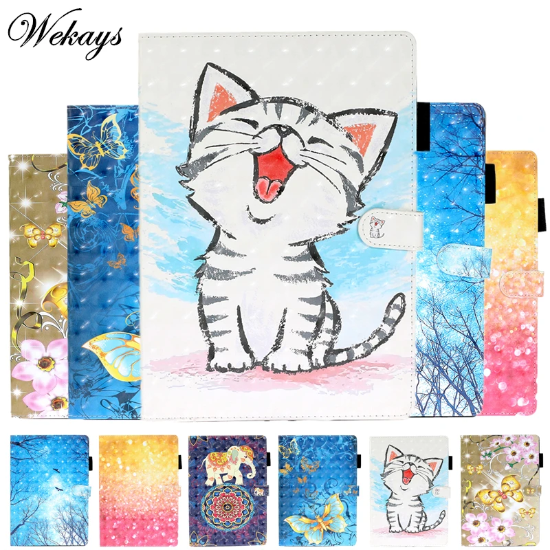 

Coque For Apple Ipad Air 2 Case A1566 A1567 Cartoon Cat Leather Stand Cover For Ipad Air2 Air 2 6th Generation Ipad 6 Cover Case