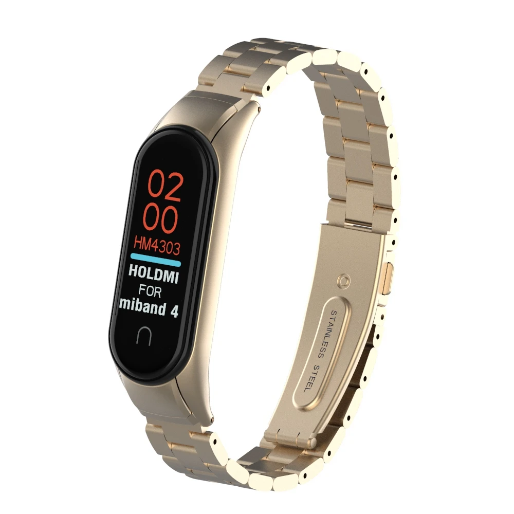 HANGRUI mi Band 4 металлический ремешок из нержавеющей стали для Xiaomi mi Band 4/3 Замена браслета mi band 4 совместимый ремешок с пряжкой