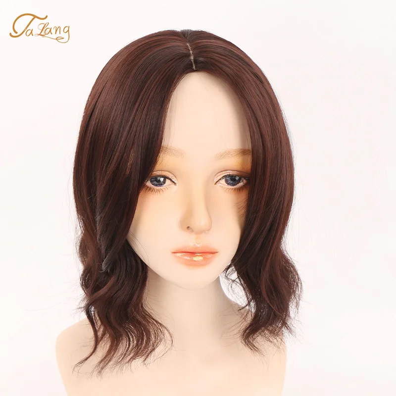 

TaLang Wig Bangs Head Overhead Bangs Invisible Seamless Head Hair Natural Invisible Replacement Cover White Hair