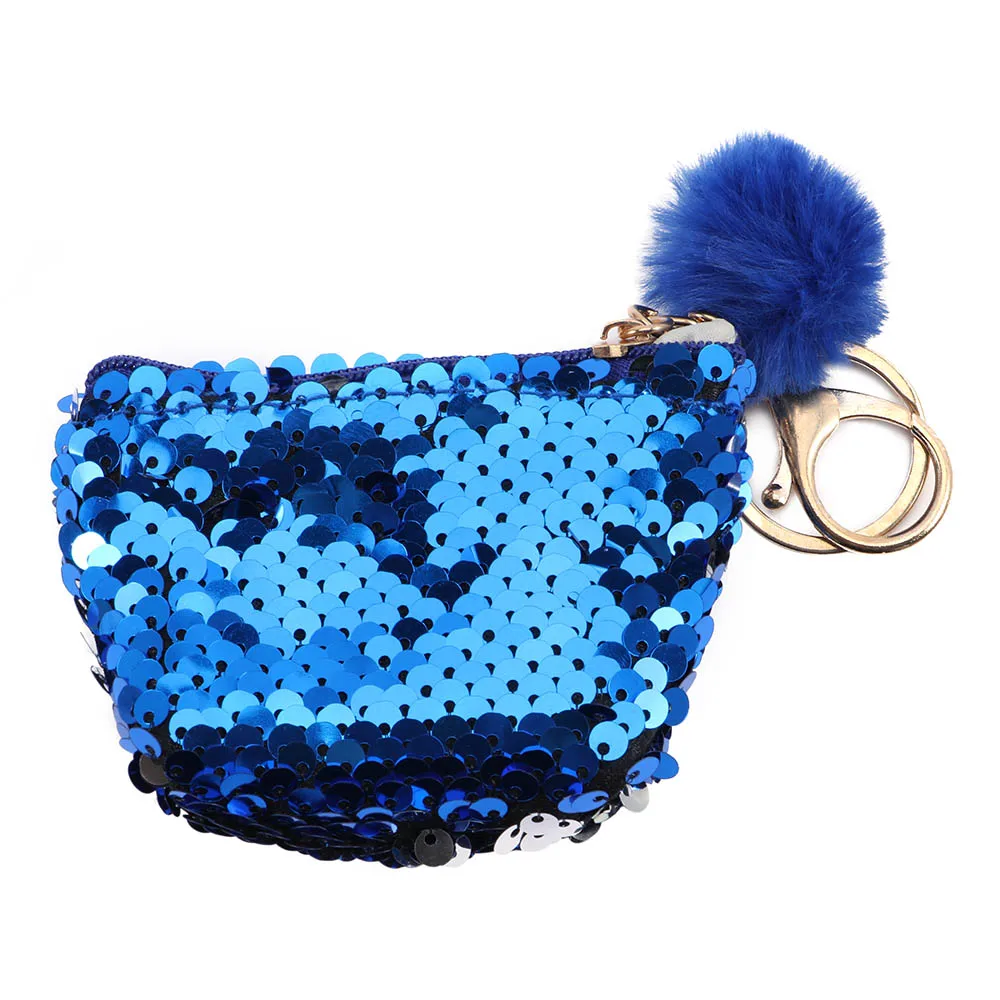 blue 1 шт., кошельки для ключей, недорогой модный кошелек для монет, кошелек для женщин и мужчин, шерсть, маленькая сумка для мелочи, кошельки, ключница, чехол для ключей, сумка для карт - Цвет: blue