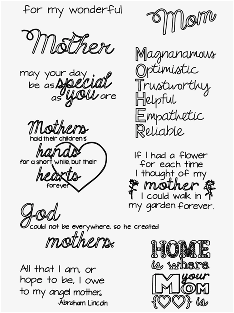 Прозрачный силиконовый штамп материнской любви/печать для скрапбукинга своими