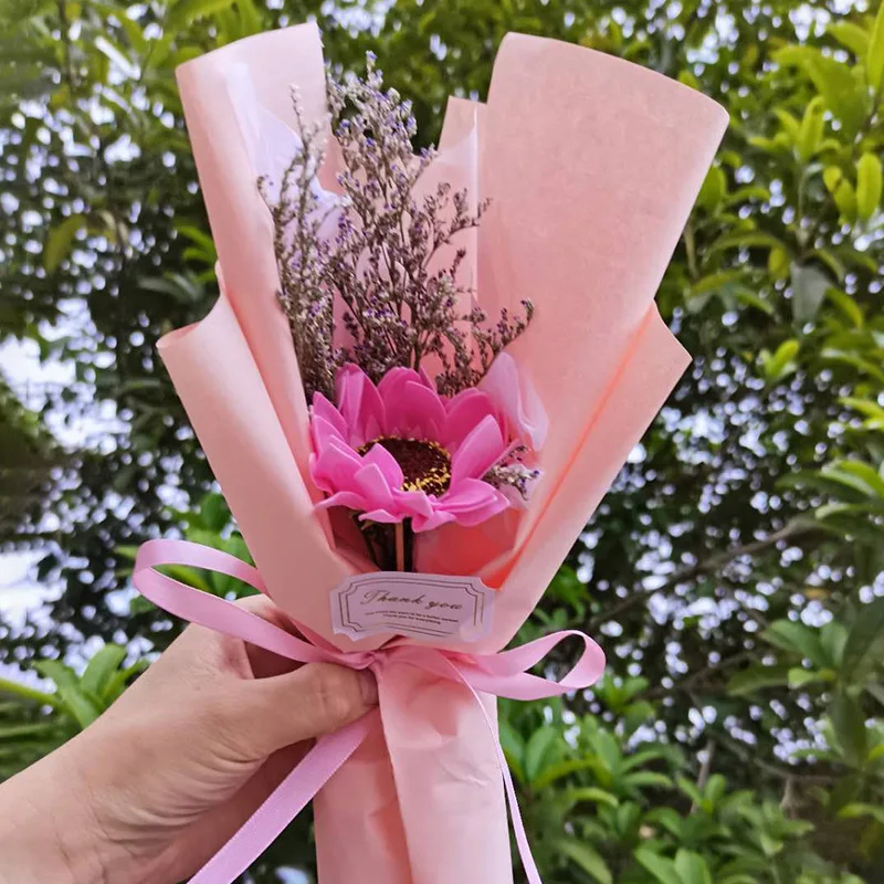 Сушенный цветочный мыло-Подсолнух букет украшения дома Букеты Свадебные