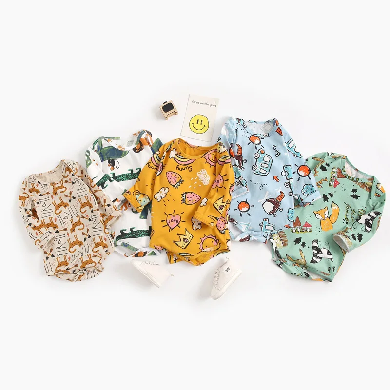 

Newborn Baby Clothes 2021 Spring New Baby Solid Color Children's Romper Long-sleeve Sling Baby Boy Triangle Romper 0-3 Years Old