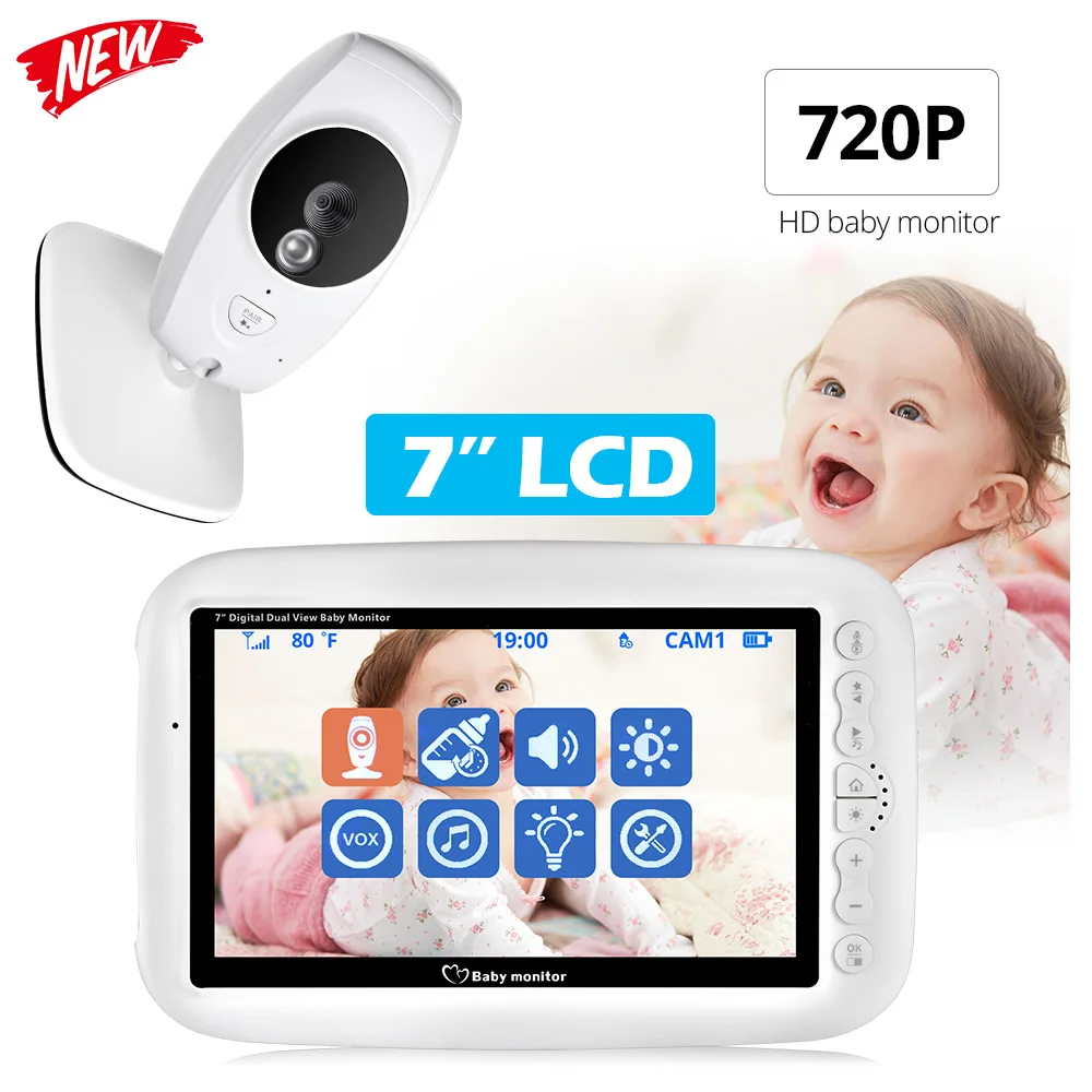Новинка 7,0 дюймов беспроводной цветной 720P HD монитор для младенца Аудио Видео детская камера портативная рация монитор камеры безопасности ИК ночного видения