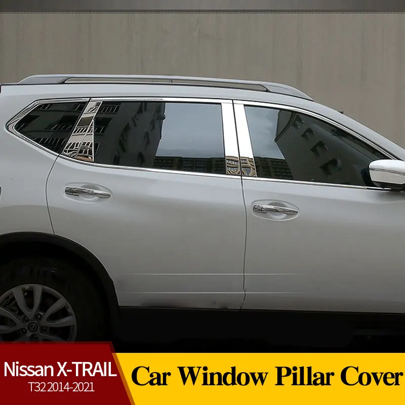 

Автомобильная оконная накладка B-pillar Декоративная полоса для Nissan X-TRAIL T32 2014-2021 кожаная Наклейка Защитные аксессуары