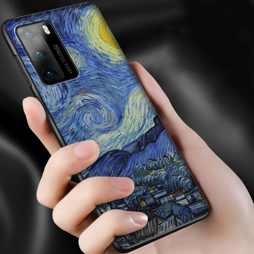 Тонкий чехол Lavaza с изображением Ван Гога звездной ночи для Huawei P8 P9 P10 P20 P30 Y6 Y7 Y9 Lite