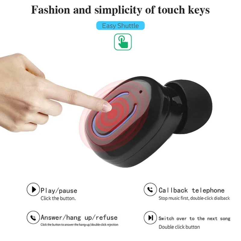 Мини Bluetooth гарнитура 10 рабочих часов водонепроницаемый Беспроводные