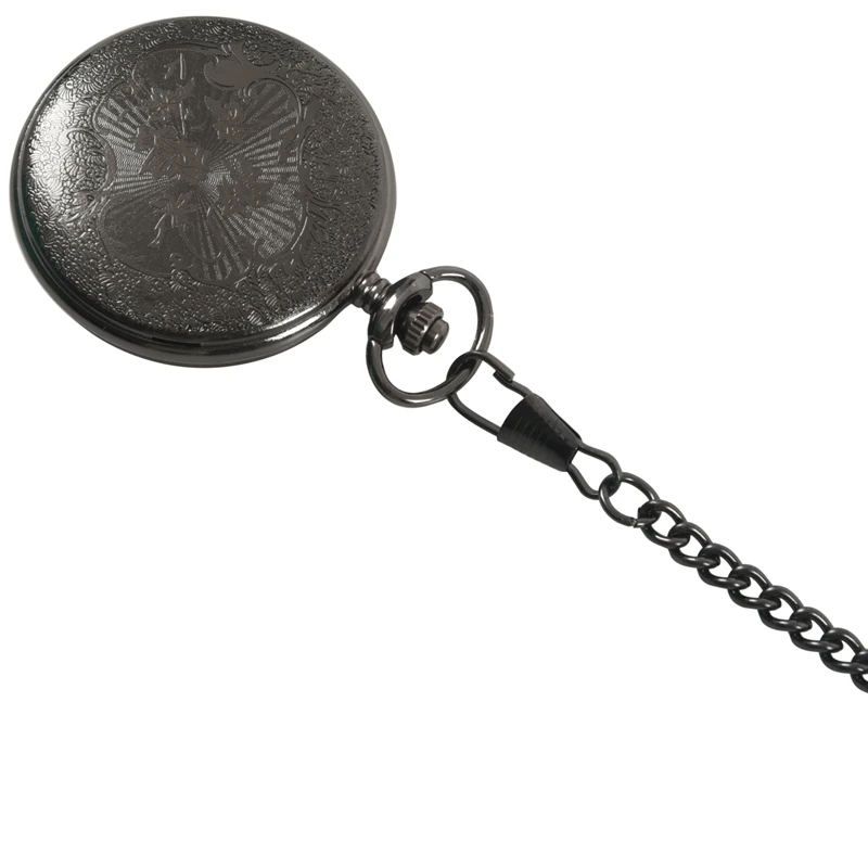 

Vintage Steampunk Black Roman Numerals Necklace Quartz Pendant Pocket Watch Gift