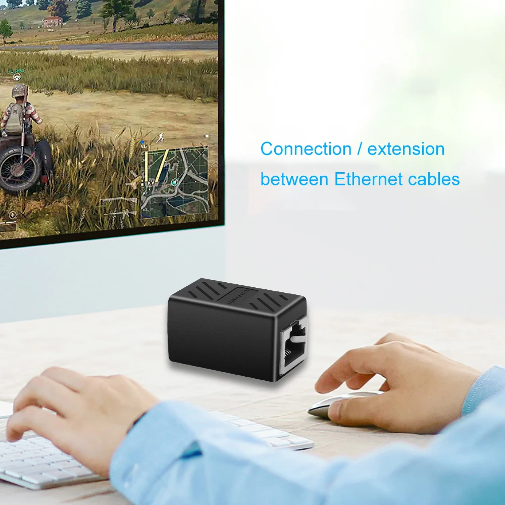 Соединитель RJ45 для сети Ethernet двойная прямая головка кабель локальной