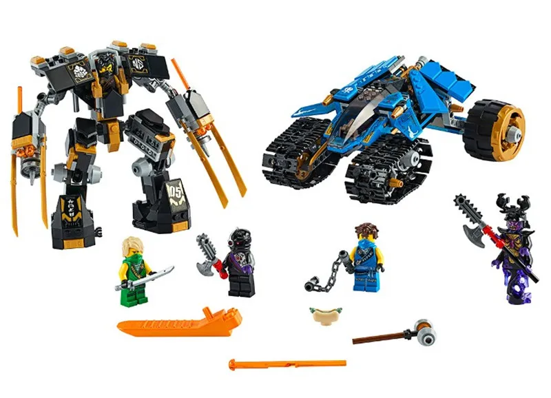 610 шт. Новый Ninjagoes Thunder Raider совместим с 71699 ниндзя конструкторных блоков Детские