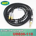 2,5 мм 4,4 мм XLR 8-жильный посеребренный черный кабель для наушников HiFiMan HE400 HE5 HE6 HE300 HE4 HE500 HE6 LN006600