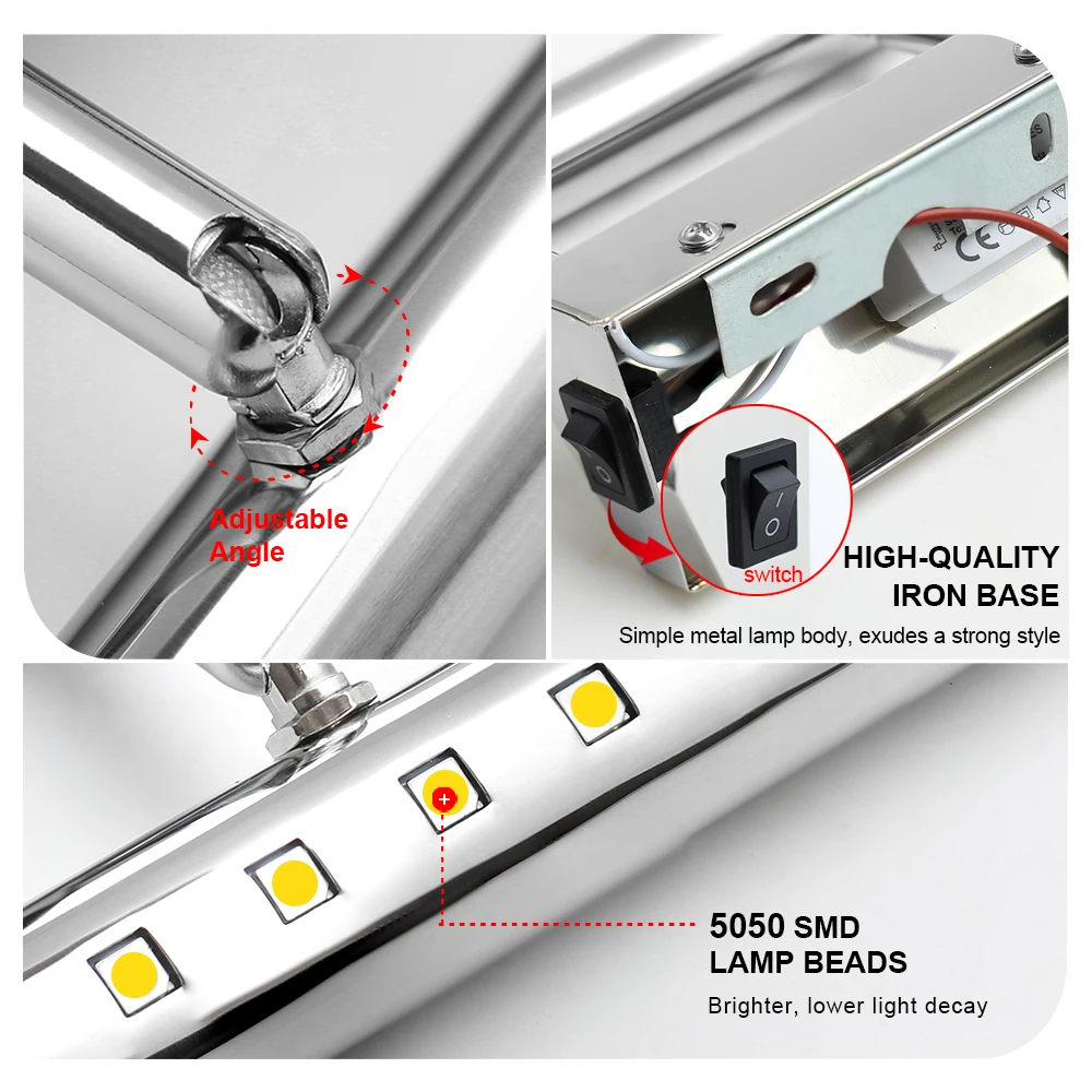 Современный настенный светильник светодиодный зеркало 85-265V 3W 5W 7W освещение шкафа