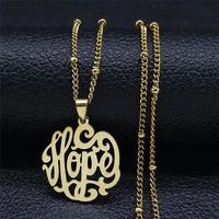 2022 fashion stainless steel letters hope chain necklaces womenmen gold color choker necklace jewelry collier lettre nxh159s05